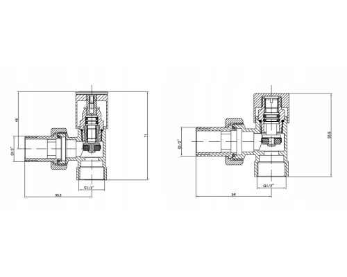 Комплект кранів INVENA  1/2х1/2 чорний CZ-33-K15