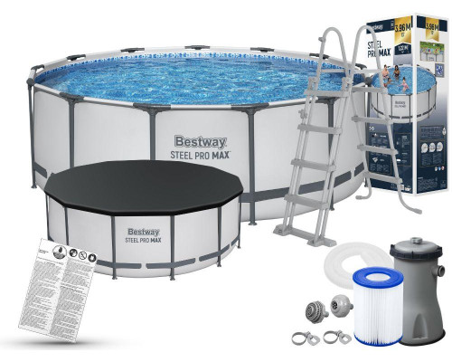 Каркасний басейн Bestway 5618W 396x122см  з насосом та драбинкою+ накриття МОДЕЛЬ СЕЗОНУ 2026року