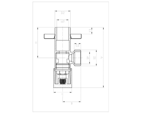 Кран кутовий Invena 1/2x3/4 ZW-49-020 з розеттою