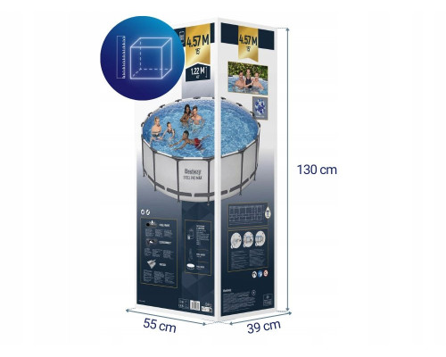 Каркасний басейн Bestway 56438 Steel Pro Max 457х122 см + накриття МОДЕЛЬ СЕЗОНУ 2026 року