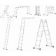 Багатофункціональна шарнірна алюмінієва драбина 4x3 HIGHER ML-103, без платформи