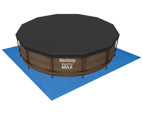 Каркасний басейн Bestway 56709 Rattan 366x100см + накриття та килимок, садовий гамак МОДЕЛЬ СЕЗОНУ 2026