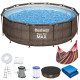 Каркасний басейн Bestway 56709 Rattan 366x100см + накриття та килимок, садовий гамак МОДЕЛЬ СЕЗОНУ 2026