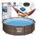 Каркасний басейн Bestway 56709 Rattan 366x100см + накриття та килимок, садовий гамак МОДЕЛЬ СЕЗОНУ 2026