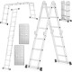 Багатофункціональна шарнірна алюмінієва драбина 4x3 HIGHER ML-103A, з платформою