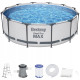 Каркасний басейн Bestway 56418 366x100см  з насосом та драбинкою + накриття МОДЕЛЬ СЕЗОНУ 2026