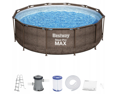 Каркасний басейн Bestway 56709 Rattan 366x100см насос драбина + накриття МОДЕЛЬ СЕЗОНУ 2026