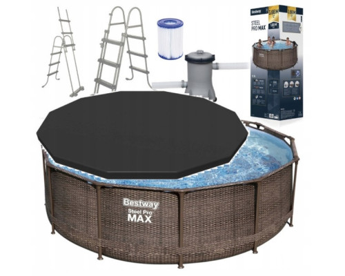 Каркасний басейн Bestway 56709 Rattan 366x100см насос драбина + накриття МОДЕЛЬ СЕЗОНУ 2026