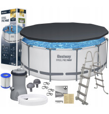 Каркасний басейн Bestway 56420 366x122см з насосом та драбинкою+ накриття МОДЕЛЬ СЕЗОНУ 2026