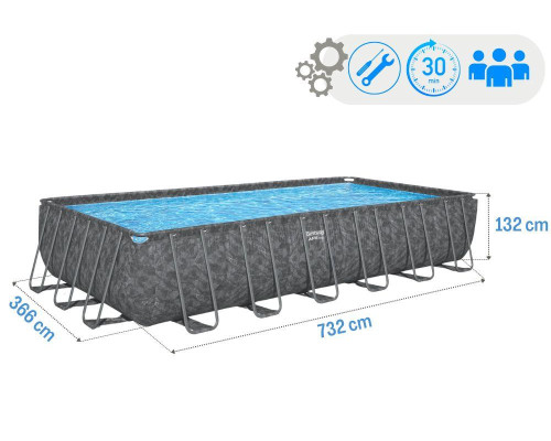 Каркасний басейн Bestway 561KA 549x274x132см пісочний фільтр насос драбина накриття