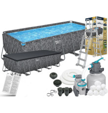 Каркасний басейн Bestway 561KA 549x274x132см пісочний фільтр насос драбина накриття