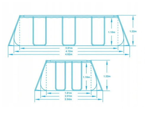 Каркасний басейн Bestway 56456 412х201х122 cm МОДЕЛЬ СЕЗОНУ 2026