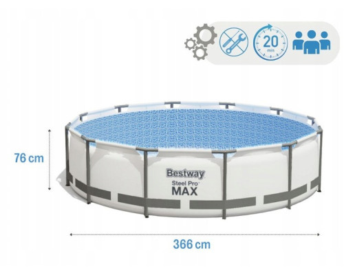 Каркасний басейн Bestway 56416 366x76см  з насосом + накриття та килимок МОДЕЛЬ СЕЗОНУ 2026 року