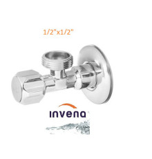 Кран кутовий Invena 1/2x1/2 з розеттою (ZW-52-015)